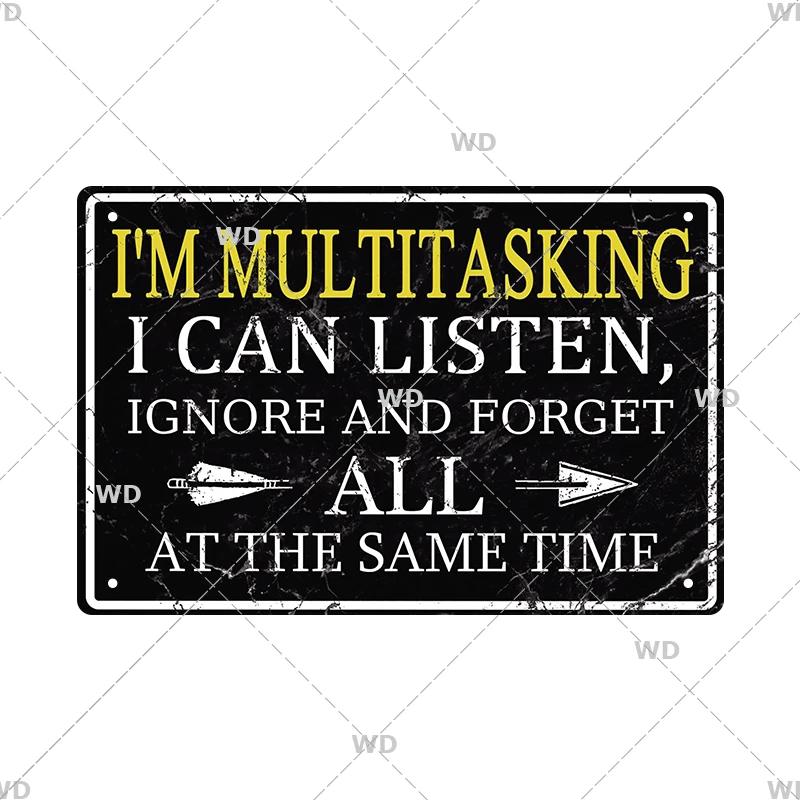 Funny Tin Sign Toilet Home Office Bar Cubicle Decor 11.8" X 7.8" Humorous Metal Vintage Plaque Retro Plate For Wall Art Decor