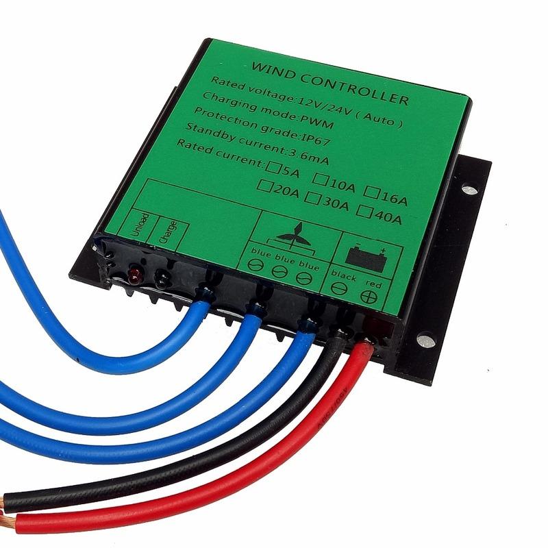 Low Wind Speed 100w -10000W Waterproof PWM Wind Turbine Charge Controller 20A 30A Regulator Voltage 12V 24V 48V House Load