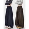 Plus Size High-Waist Casual Wide-Leg Pants for Women - Autumn/Winter Collection