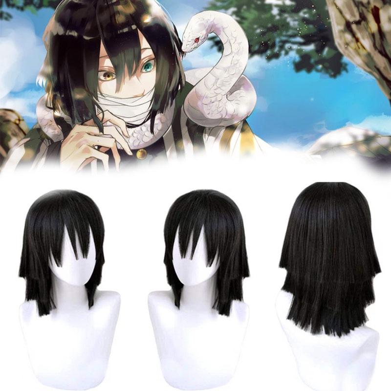 Stylish Black Layered Short Hair Wig For Cosplay Demon Slayer Kimetsu No Yaiba
