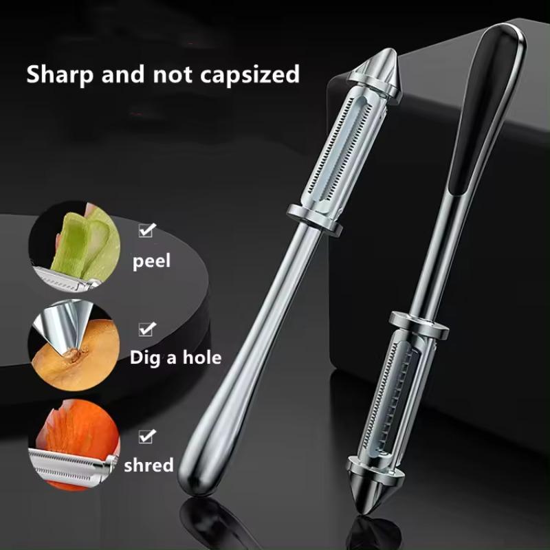 Stainless Steel Multifunctional Peeler Bottle Opener Apple Potato Carrot Vegetable Fruit Peeler Kitchen Essential Durable Tool