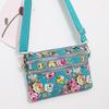 Flerlags skulderveske crossbody-veske lett blomst liten stoffveske dameveske lerret telefonveske mamaveske