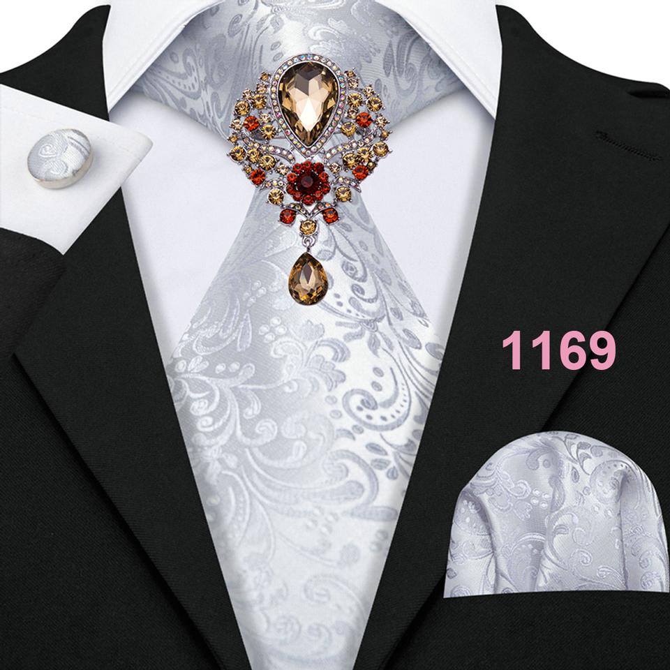 12 modele de broșă de cravată cachetadă pentru bărbați nunta set de cravate de mătase formală