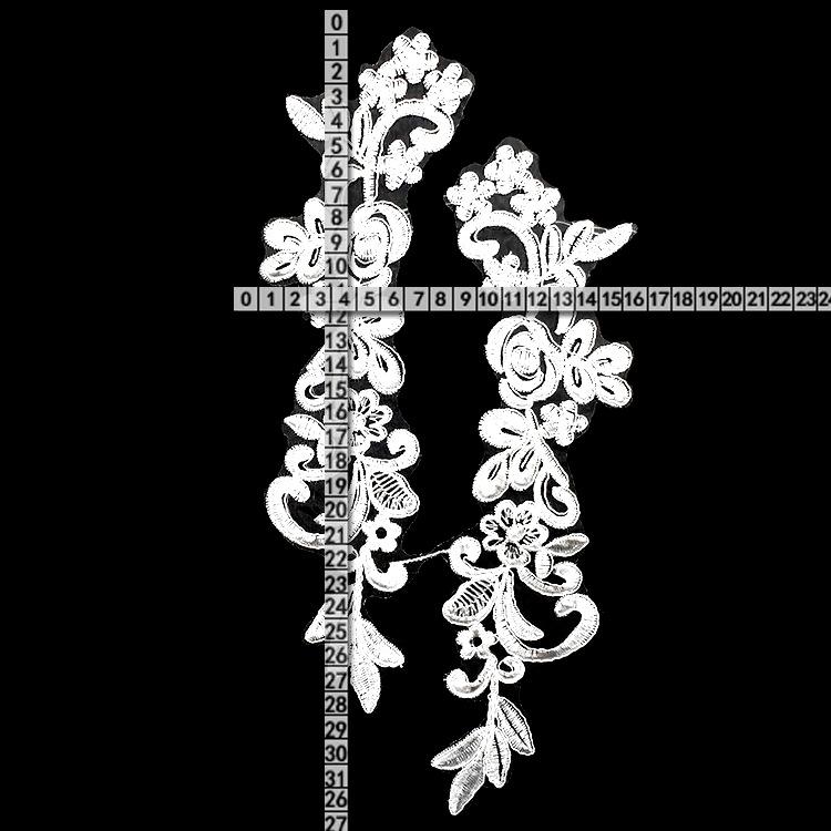 Bone embroidery pair of flowers polyester bone thread pattern exquisite features water-soluble organza DIY lace accessories