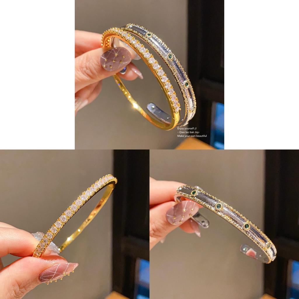 24k Gold Plated Zircon Bracelet For Women Elegant Fashion Jewelry Accessory