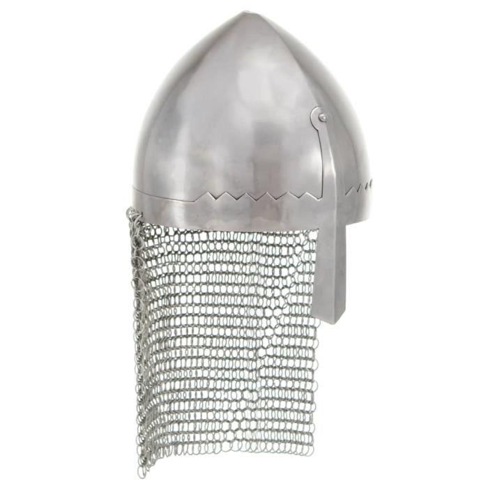 VidaXL Casque de chevalier antique pour GN Argenté Acier