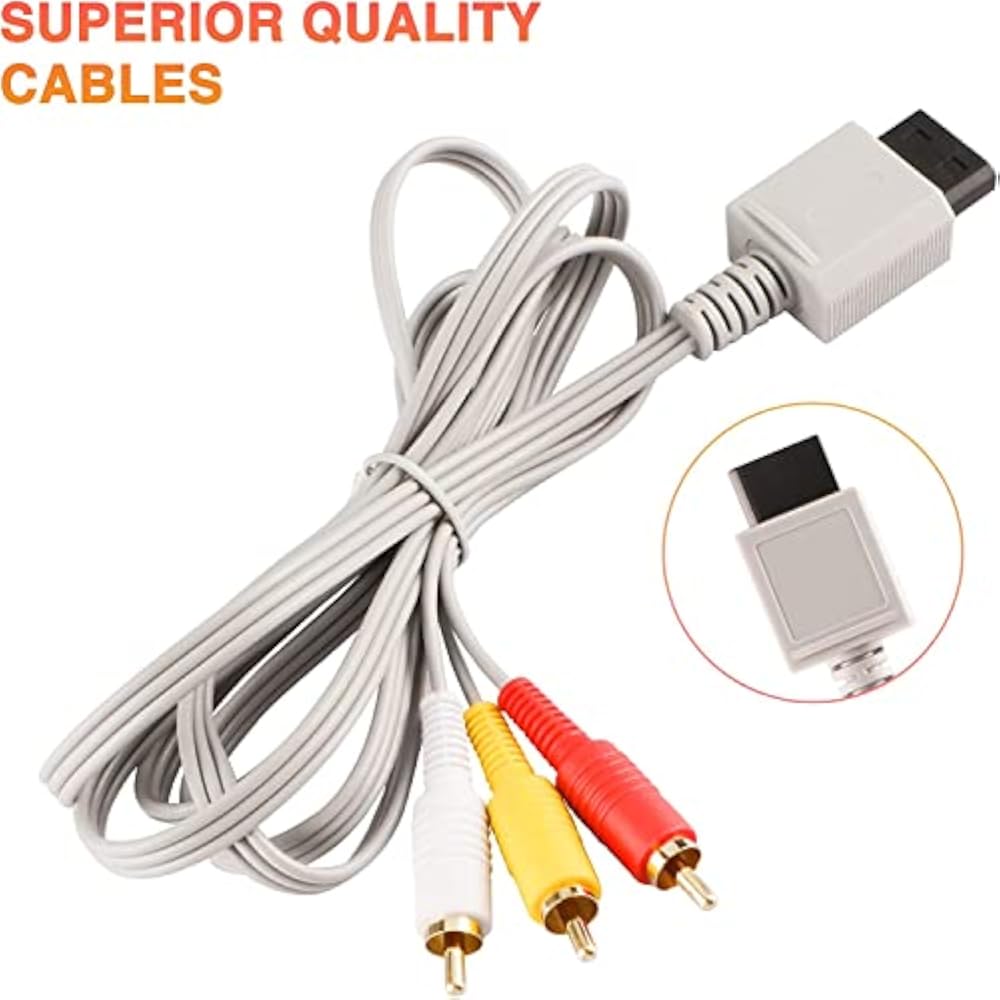 Wii/Wii U AV Cable AV Conversion Cable AV Composite Cable RCA Conversion Adapter Component Termin...
