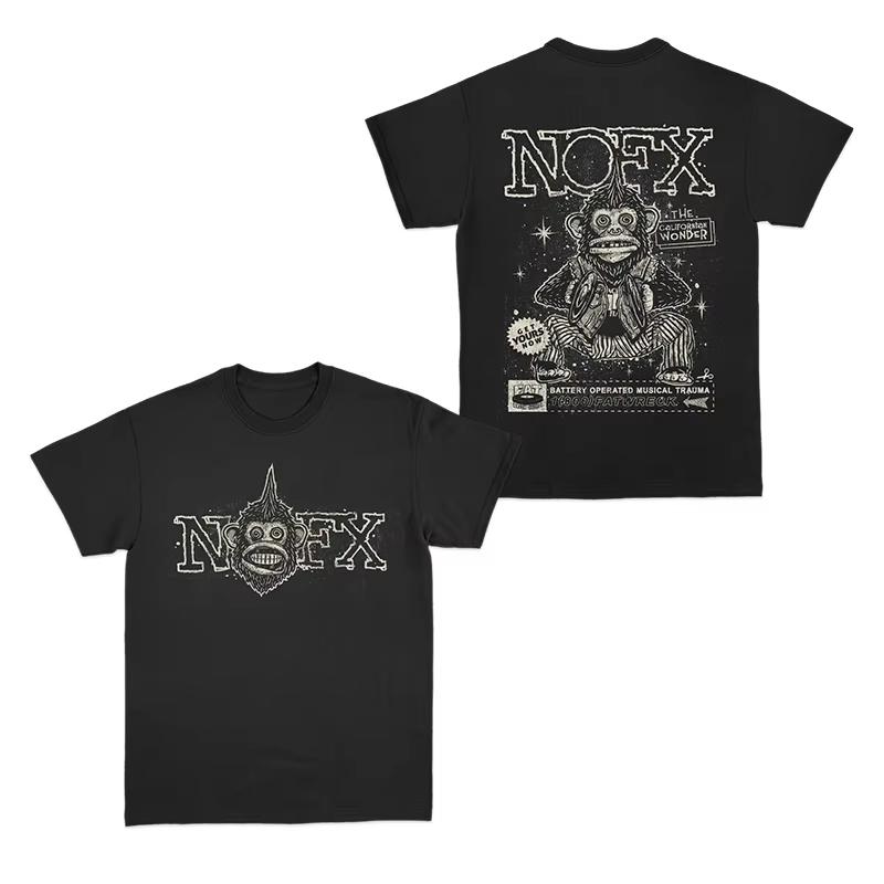 2025 Neues NOFX Punk Band Album Rock Roter Hai Hase Amerikanisches Lockeres Herren- und Damen Kurzarm T-Shirt