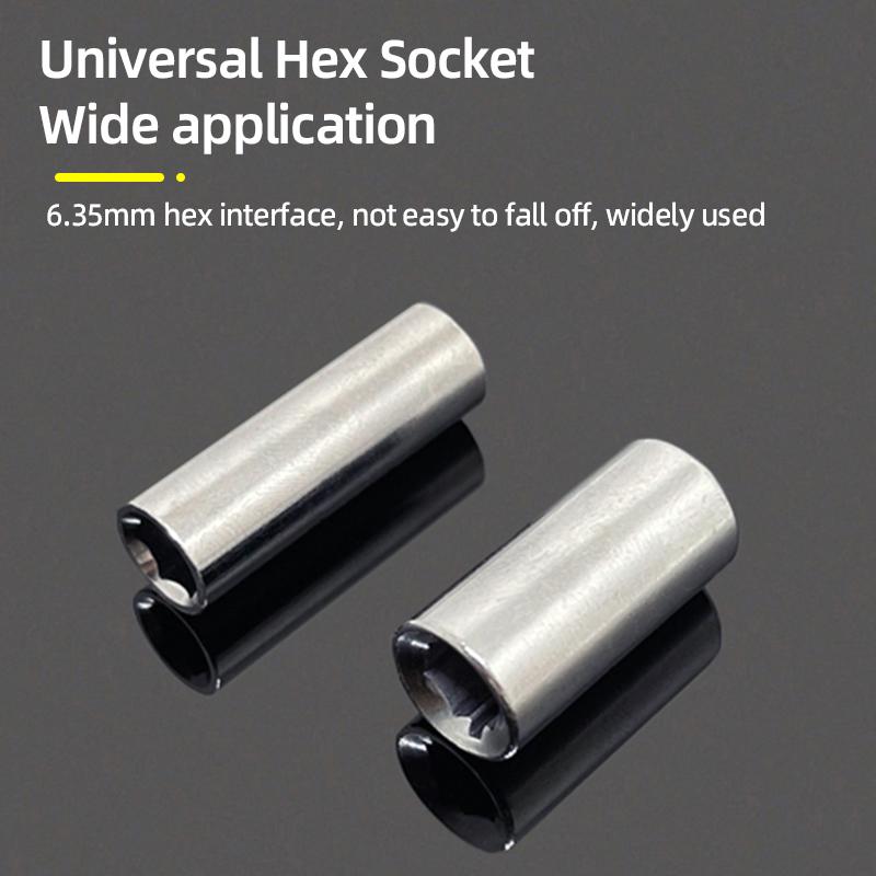 Socket Adapter Head 1/4 Inch Square Drive To 1/4 Hex Socket Adapter Converter Adapter Wrench Quick Change Hand Tool Accessorie