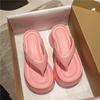 Women Fashion EVA Platform Slippers Solid Color Clip Toe Wedge Sandals Woman 2025 Summer Thick Sole Anti Slip Beach Flip Flops