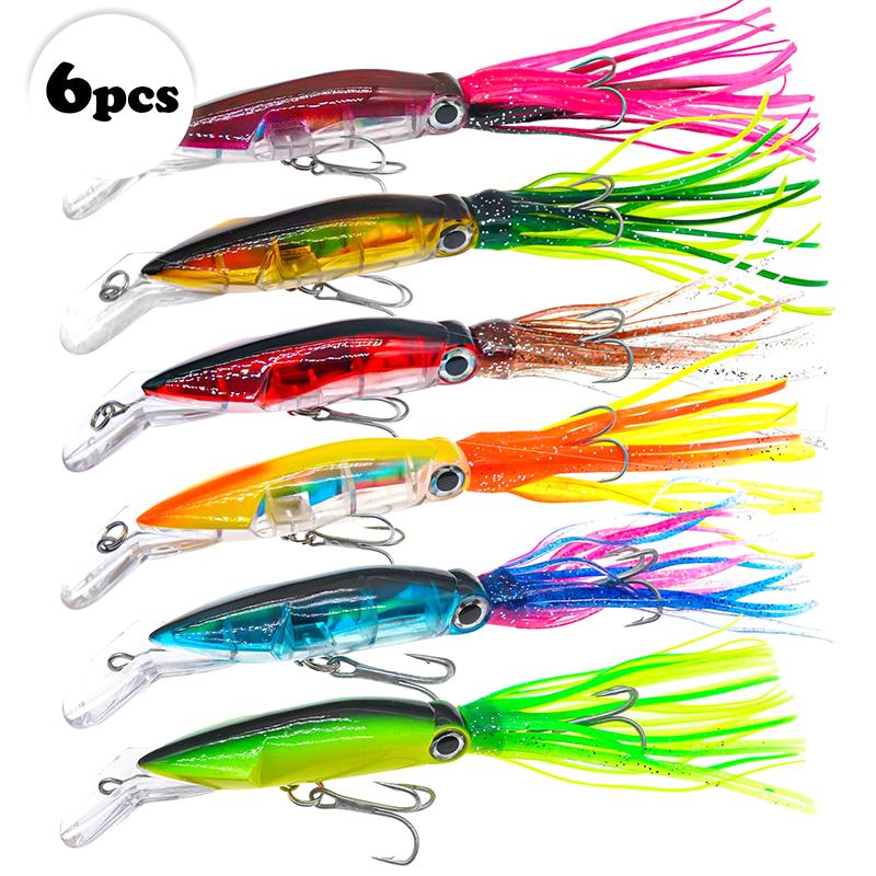 Sea Fishing Long Shot Big Octopus Squid Bait Luya Bait Fake Bait With Beard Plastic Squid Bait