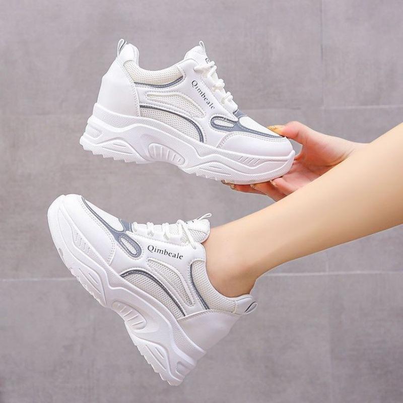 Dad shoes 2025 spring and autumn new Internet celebrity ins shoes trend breathable women's shoes increase height and show small feet