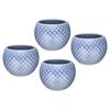 Uxcell Handmade Set of 4 Tea Bowls, 150ml  5oz, Ceramic, Chinese and Japanese Style, Dark Purple, for Kung Fu Tea Sets and Home Gifts