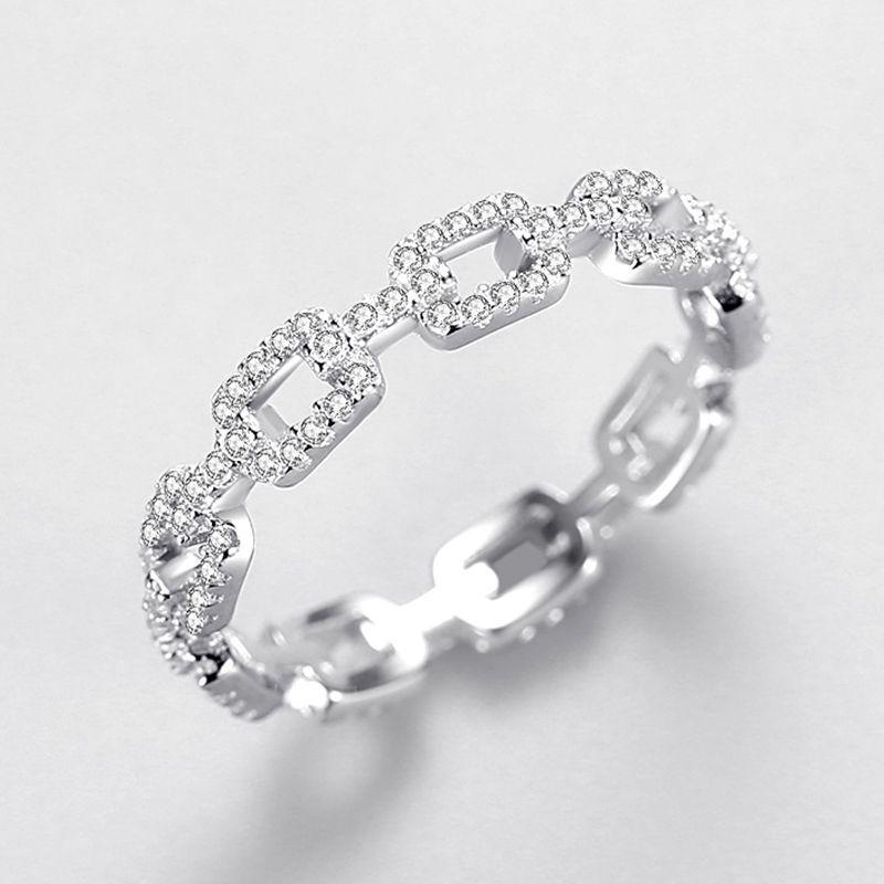 Tancise Classic 925 Sterling Silver  Zircon Ring Ladies Jewelry Wedding Promise Party Gift