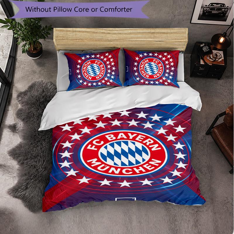 Bayern Munich Themed Bedding 3Pcs Duvet Cover Set Decorative Bed Linen For Teen Room Home Decoration
