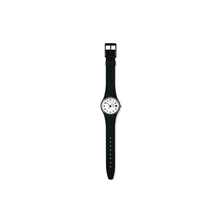 Swatch Originals Series Quartz Movement Luminous Calendar 30m Waterproof Watch 34mm White Dial Plastic Case Plastic Strap Unisex watches GB743