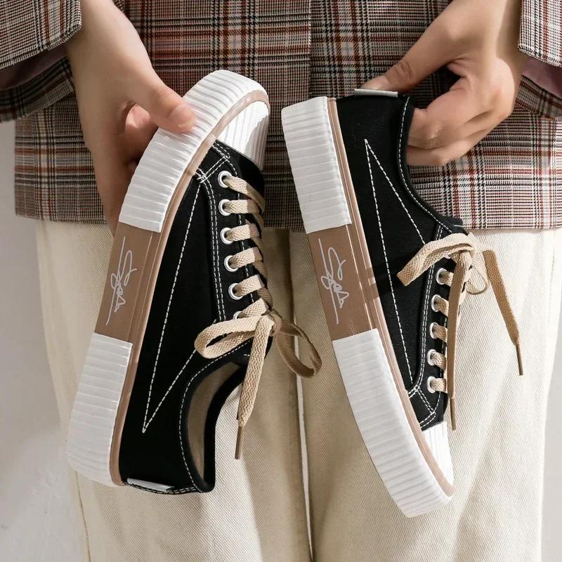 Fashion Fashion Women's Casual Shoes High-quality Women Vulcanized Shoes Comfortable Breathable Non-slip Wear-resistant Women Flats 2024