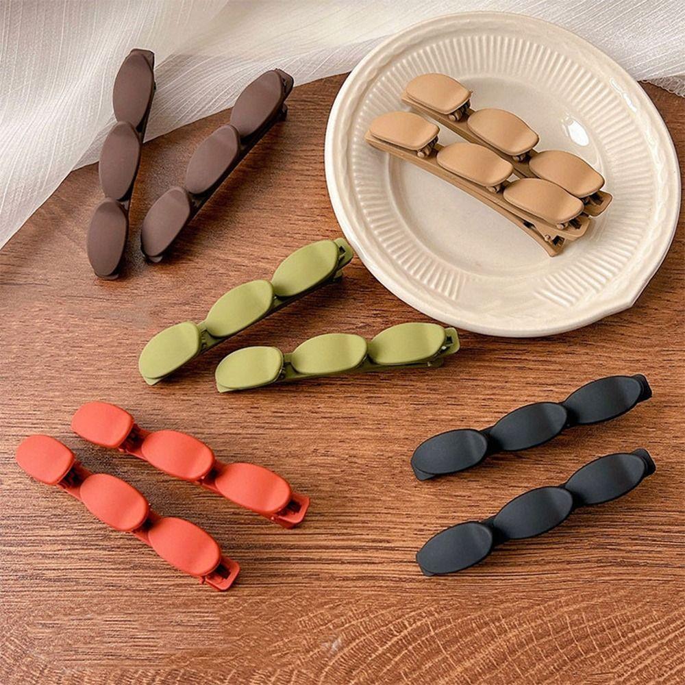 Korean Style Braided Hair Clip Plastic Bangs Clip Sweet Duckbill Clip  Streetwear