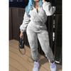 Women's Half Zip Long Sleeve Fleece Sweatshirt Jogger Pants Set Loose Fit Solid Color Two Piece Tracksuit Streetwear Loungewear