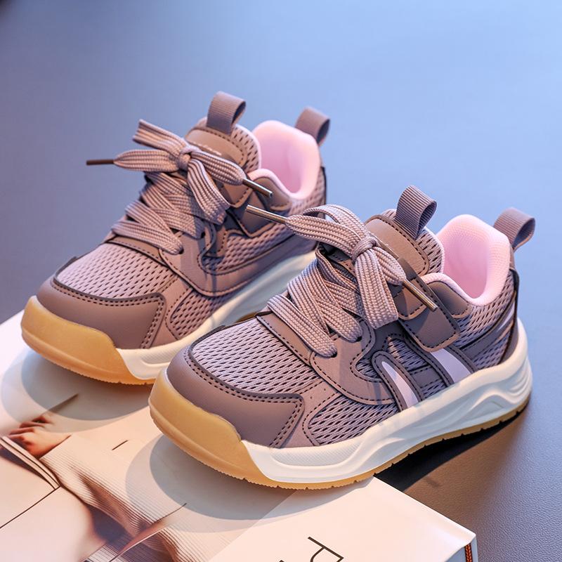 Boys Running Shoes Mesh Breathable 2025 Autumn New Children's Sports Shoes Soft Sole Non-slip Girls Comfortable Trendy Shoes
