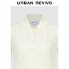UR2026 Women's Openwork Cropped Knit Top with Peter Pan Collar