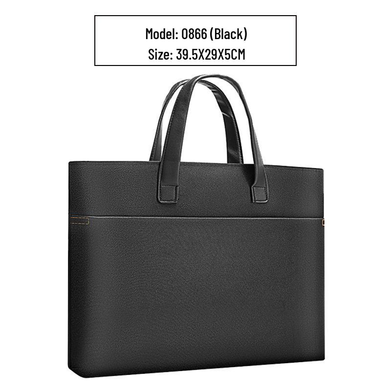 Handheld Waterproof Document Bag with Zipper - Large Capacity Office & Conference Bag for Computers & Documents