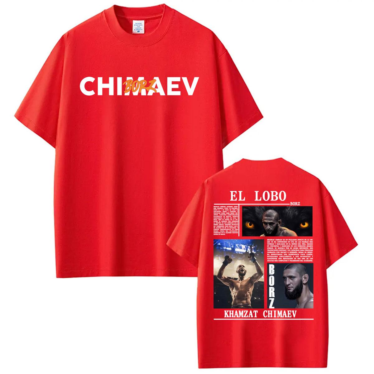 El Lobo Khamzat Chimaev Borz Graphics Tee Shirt Unisex Women Harajuku Violence Aesthetic T-shirt Casual Cotton Short Sleeve T Shirt S