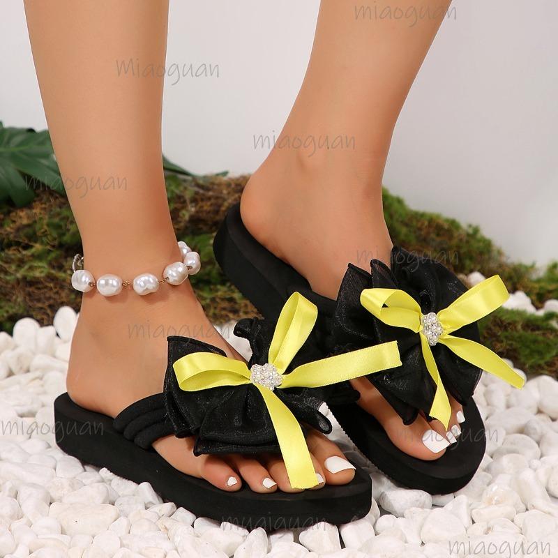 Fashion New Fashion Summer Women Slippers Thick Soles Wedge Heel Slip on Open Toe Outdoor Slippers Women Foldable Slippers for Women