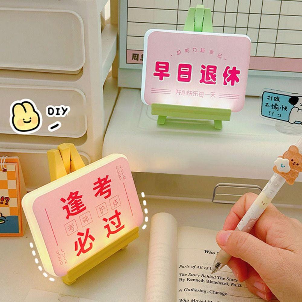 

360 ° Rotation Decorative Light Three Color Lights Sleep Light Ornament Easel Desk Lamp Girl