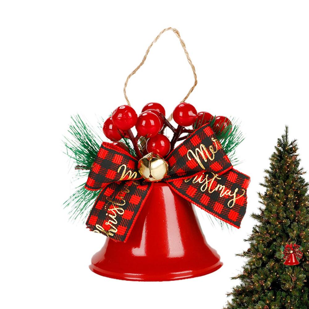 Christmas Bells Decor Charm Pendants With Lanyard Christmas Ornaments For Winter Holiday Family Door Party Fireplace Fall Home