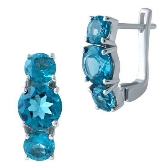 Silver Earrings with Topaz London Blue (1929896)