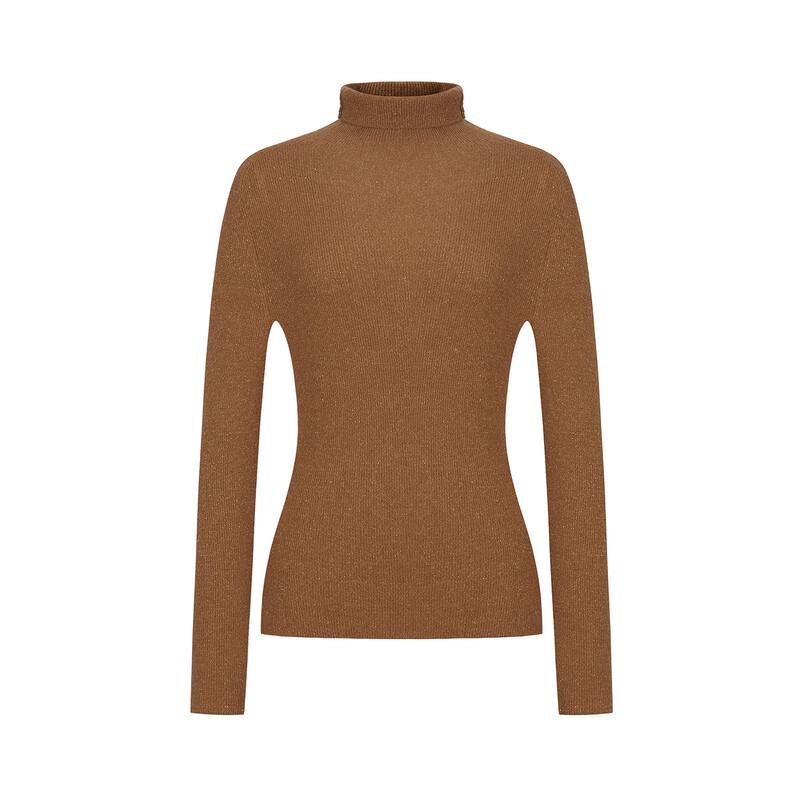 Women's Joozzy Annako Shimmering Cashmere Ribbed Turtleneck Sweater