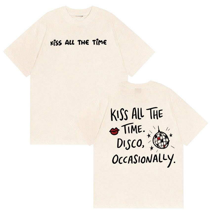 Harry Styles Küssen Immer Disco Gelegentlich Druck T-Shirts Herren Damen Mode Baumwolle Y2K Kurzarm T-Shirt