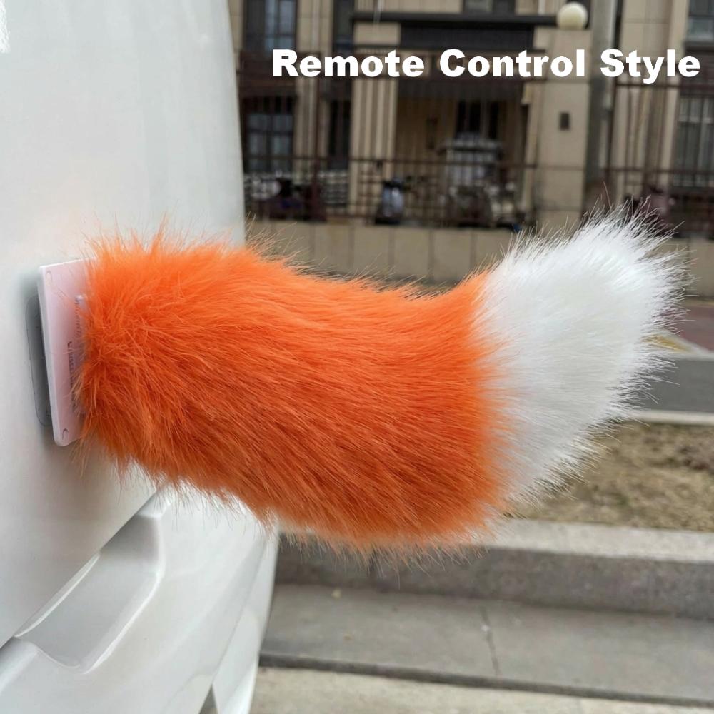 High Quality Fluffy Remote Control Electric Bicycle Tail Rechargeable Versatile Car Wagging Moving Tail Realistic Self-adhesive
