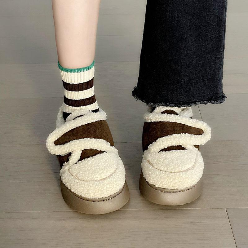 

Хлопковая обувь, женские зимние теплые туфли на каблуке с застежкой-липучкой, красные низкие зимние ботинки с плюшевой сеткой 40-41 коричневый