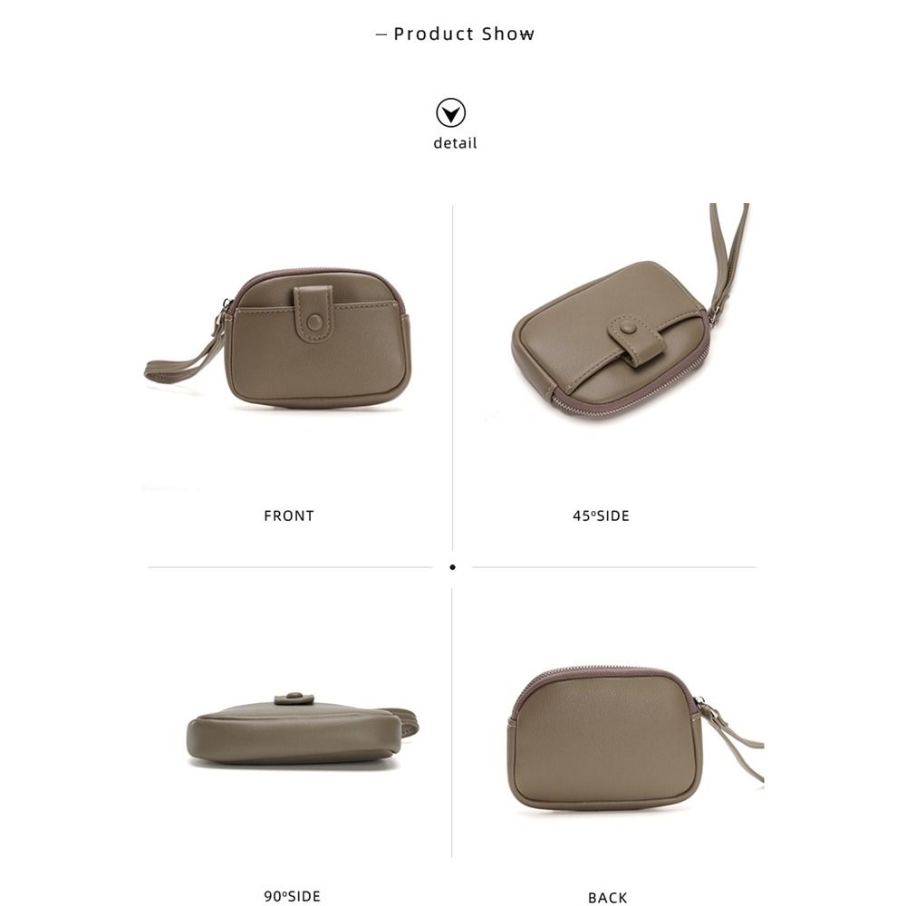 Solid Color Handheld Wallet Korean Style Small Item Bag Simple Zipper Coin Purse Outdoor