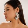 Salircon Exaggerated Metal Plant Tree Leaf Earrings for Women New Gold Color Petal Pendant Earrings  Party Ear Accessories
