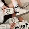 Biggar Cartoon Dog Short Socks Dot Yarn Women Mid-calf Socks Soft Cotton Tube Socks  Winter