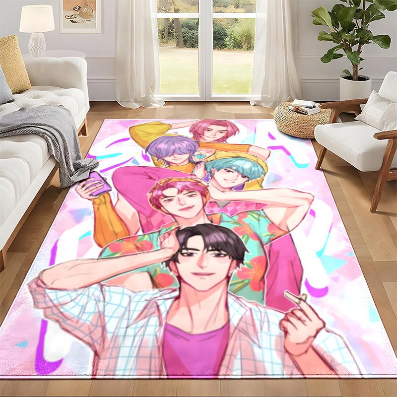 Kpop dēmonu mednieki Paklājiņš pie durvīm viesistabai vai guļamistabai Aizsargpaklājiņš zem krēsla biroja dekorēšana Ziemassvētku dāvana Dzimšanas dienas dāvana
