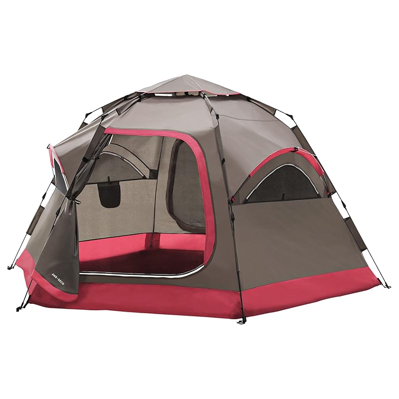 

modern deco one touch tent dome shape large for 5 people [3 months warranty] full close Comes with storage case compact storage breathable tent one