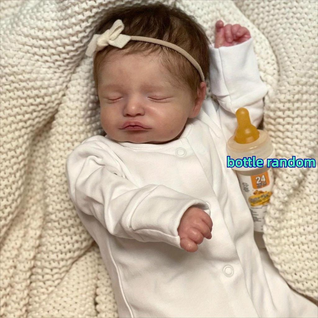 BZDOLL 19inch 48cm Newborn Baby (Cloth Body, Vinyl Limb) Asleep Reborn Baby Doll 3D-paint Skin With Visible Veins Toy