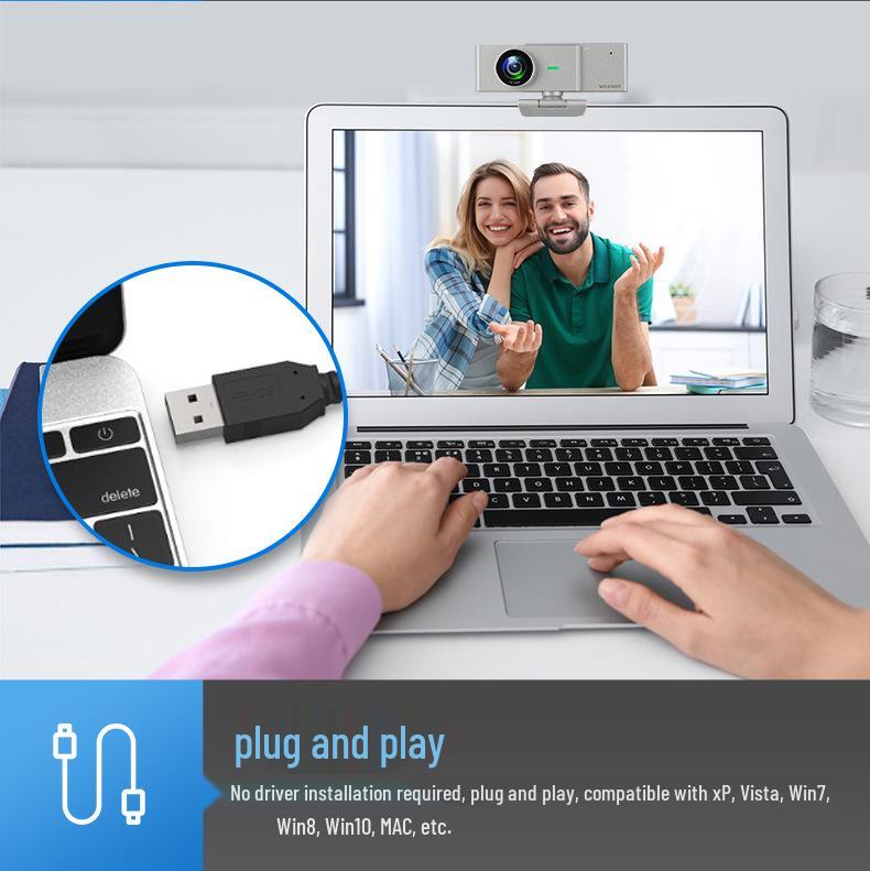 8MP 4K HD USB Camera for Desktop & Laptop: Perfect for Live Streaming & Online Classes