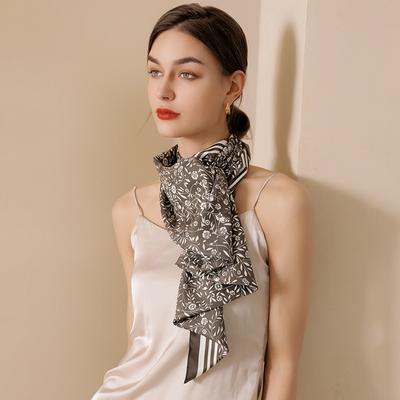 New Women Printing Square Scarf Satin Imitated Silk Hair Tie Fashion Elegance Office Hijab 90cm*90cm