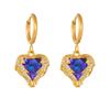 Gold Ombre Cubic Zirconia Heart Drop Hoop Earrings