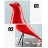 Wooden Colorful Bird Figurine Hand-painted Bird Statue Simulated Animal Sculpture Home Office Desktop Decoration