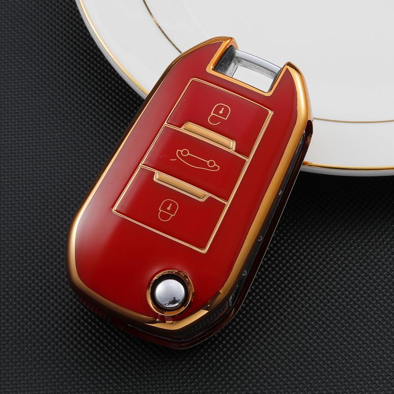 Tpu Flip Folding Key Fob Cover Case For Citroen C3 C4 Berlingo For Peugeot 208 2008 301 308 3008 Rcz 508 408 2008 307
