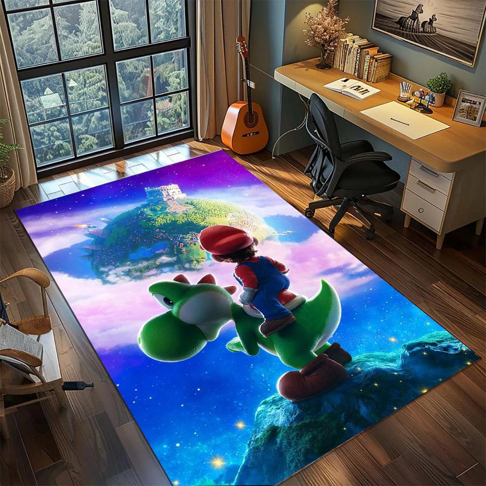 Mario Area Carpet Rug Bedroom Daily, Non Slip Washable Large Area Floor Mat Gamer Room Home.-TING