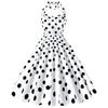 Polka Dot Retro 50s Hepburn Style Waist-Cinched Dress
