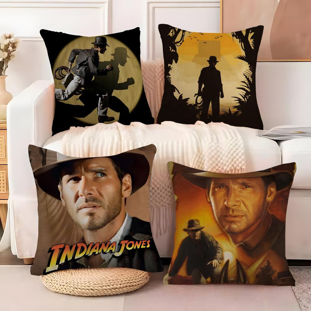 Movie I-Indiana Jones Pillow Case Living Room Sofa Decorative Cushion Cover Simple Household Light Luxury Printed Pillow