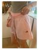 Hong Kong Style Striped Embroidered Drawstring Wide-Leg Shorts for Women - Casual, Versatile, and Lightweight